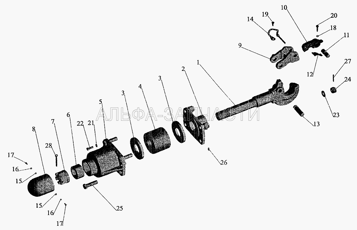 Буксирный прибор 500А-2805002-01 (5336-2707284 Буфер буксирного прибора) 